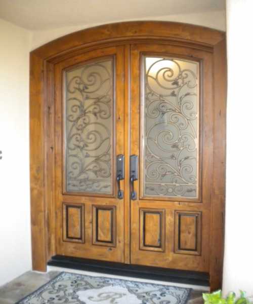 image detail page for Rustic knotty alder ellipse double entry door