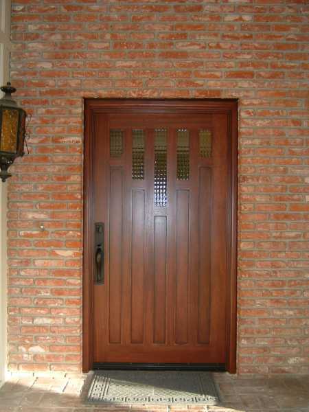 image detail page for Mahogany single entry door with custom glass